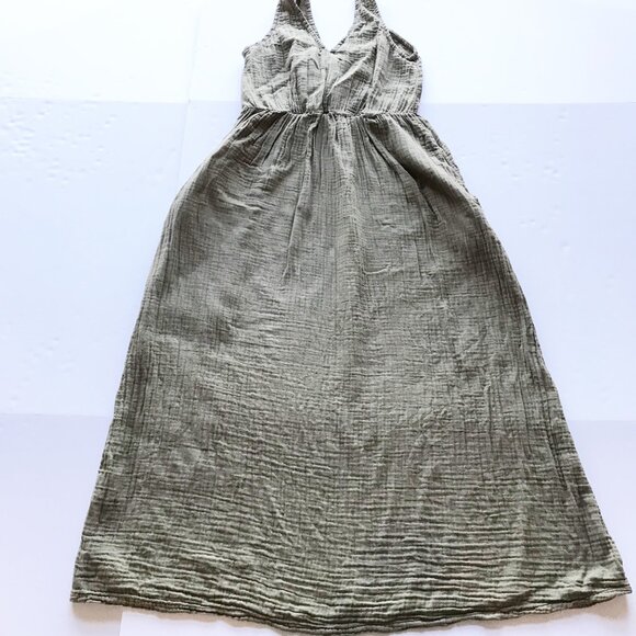 XIRENA Faedra Old Sage Green Gauze Cotton V Neck Sleeveless Dress Womens XS - Picture 3 of 12